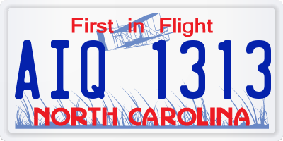 NC license plate AIQ1313