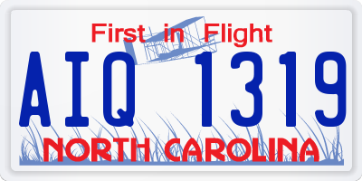NC license plate AIQ1319