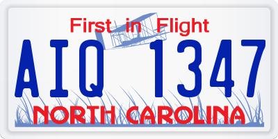 NC license plate AIQ1347