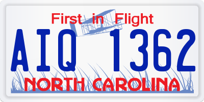 NC license plate AIQ1362