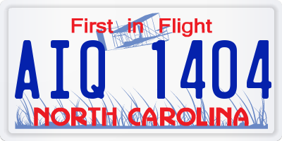 NC license plate AIQ1404