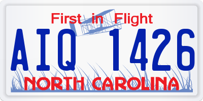 NC license plate AIQ1426
