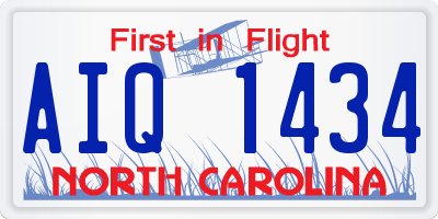 NC license plate AIQ1434