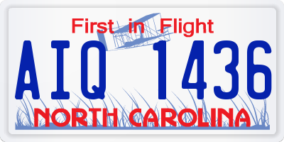 NC license plate AIQ1436