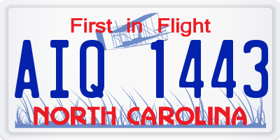 NC license plate AIQ1443
