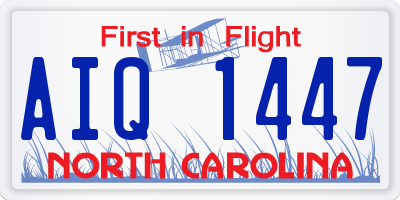 NC license plate AIQ1447