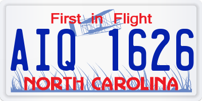 NC license plate AIQ1626