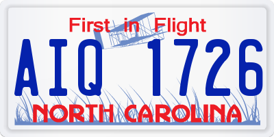 NC license plate AIQ1726