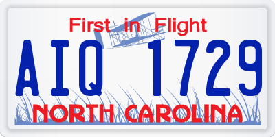 NC license plate AIQ1729