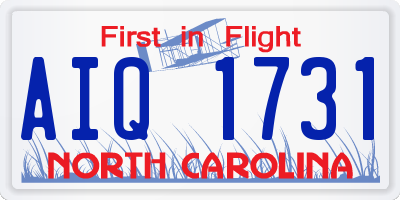 NC license plate AIQ1731