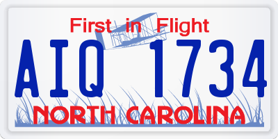 NC license plate AIQ1734