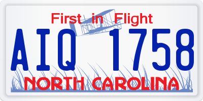 NC license plate AIQ1758