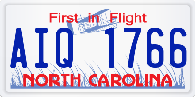 NC license plate AIQ1766