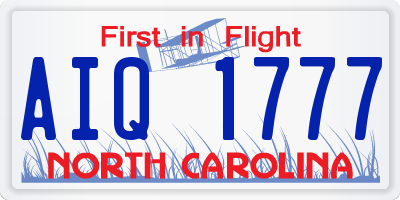 NC license plate AIQ1777