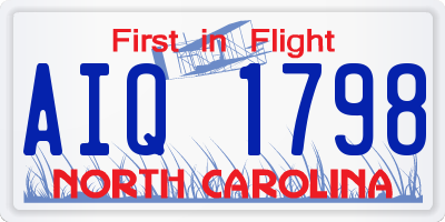 NC license plate AIQ1798