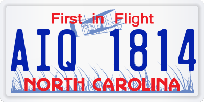 NC license plate AIQ1814