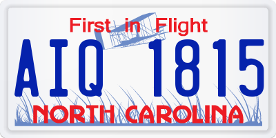 NC license plate AIQ1815