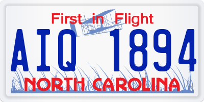 NC license plate AIQ1894
