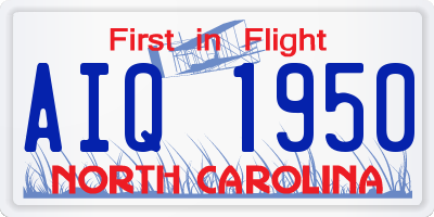 NC license plate AIQ1950