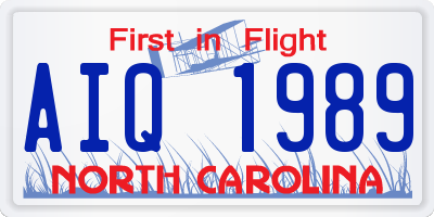 NC license plate AIQ1989