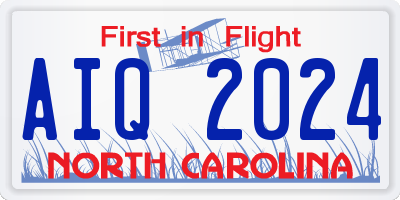NC license plate AIQ2024