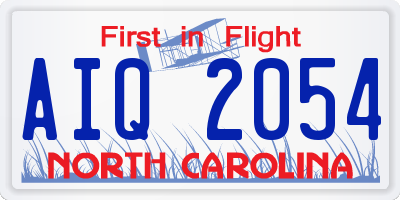 NC license plate AIQ2054