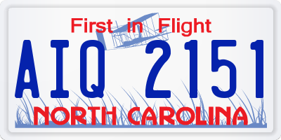 NC license plate AIQ2151