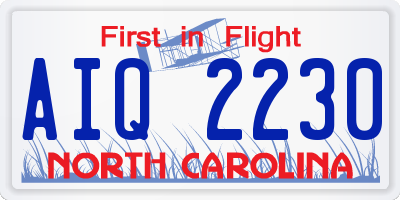 NC license plate AIQ2230