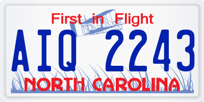 NC license plate AIQ2243
