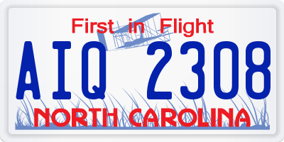 NC license plate AIQ2308