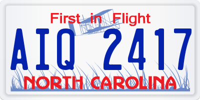 NC license plate AIQ2417