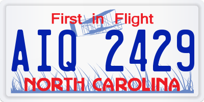 NC license plate AIQ2429