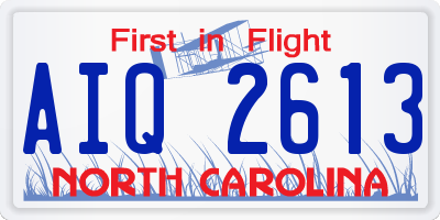 NC license plate AIQ2613