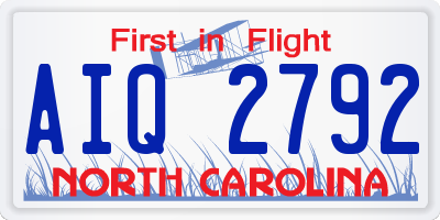 NC license plate AIQ2792