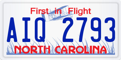NC license plate AIQ2793