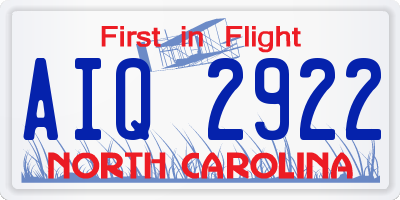 NC license plate AIQ2922