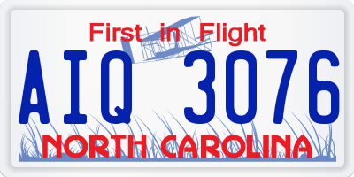NC license plate AIQ3076