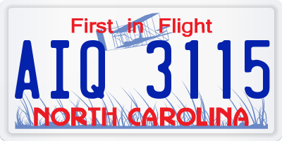 NC license plate AIQ3115
