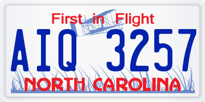 NC license plate AIQ3257