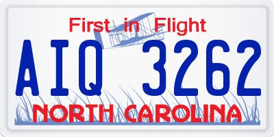 NC license plate AIQ3262