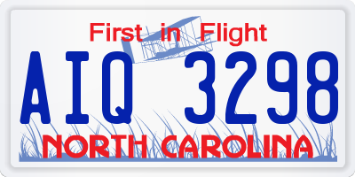 NC license plate AIQ3298