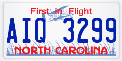 NC license plate AIQ3299