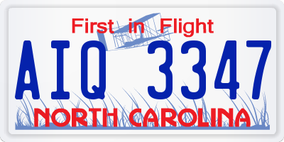 NC license plate AIQ3347