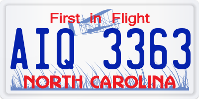 NC license plate AIQ3363