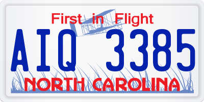 NC license plate AIQ3385