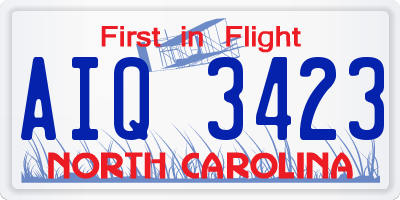 NC license plate AIQ3423