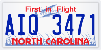 NC license plate AIQ3471