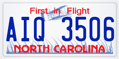 NC license plate AIQ3506