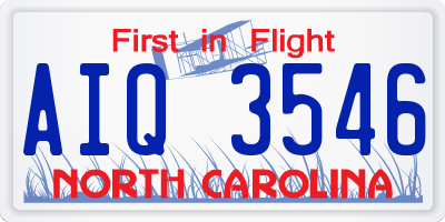 NC license plate AIQ3546