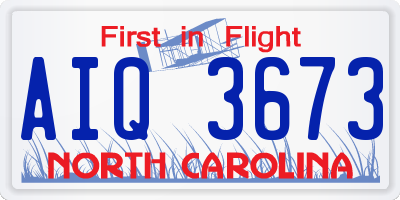 NC license plate AIQ3673